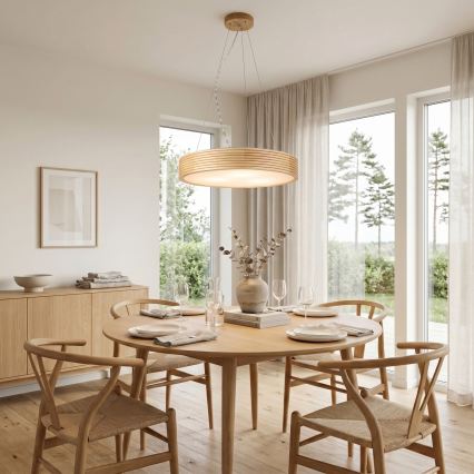Hängeleuchte mit Kabel NATURAL MODERN 3xE27/15W/230V Ø 47,5 cm Kiefernholz