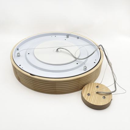 Hängeleuchte mit Kabel NATURAL MODERN 3xE27/15W/230V Ø 47,5 cm Kiefernholz