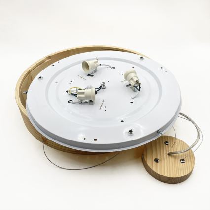 Hängeleuchte mit Kabel NATURAL MODERN 3xE27/15W/230V Ø 47,5 cm Kiefernholz