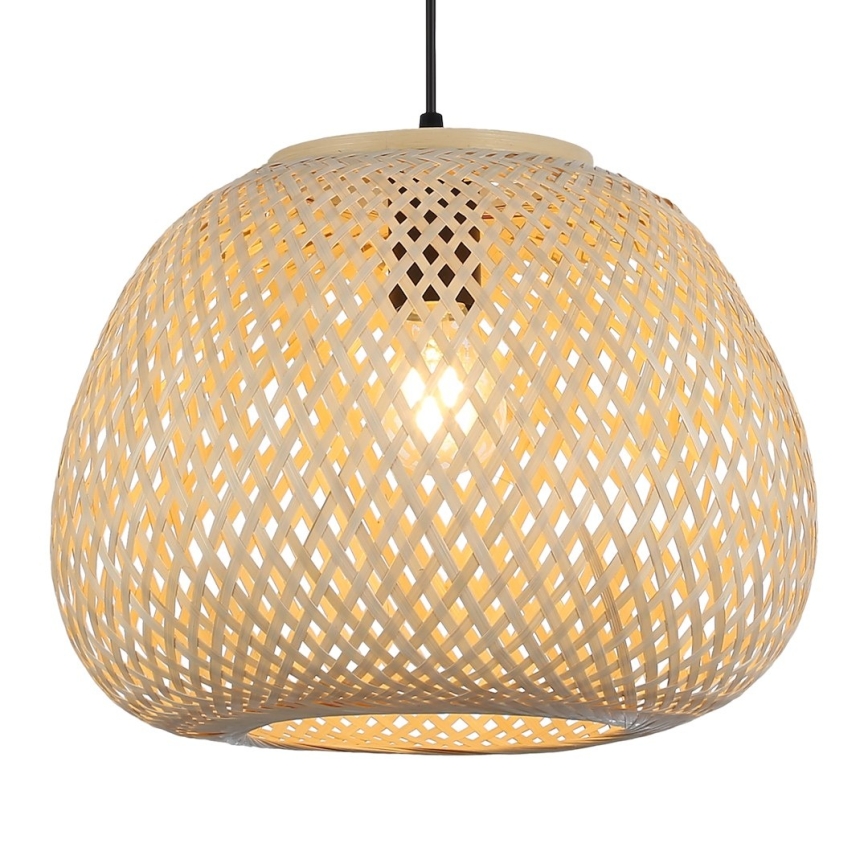 Hängeleuchte mit Kabel PETRA 1xE27/15W/230V, Durchmesser 35 cm, Bambus