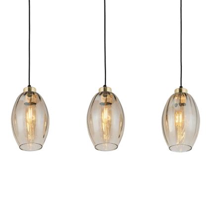 Hängeleuchte mit Kabel SEBO 3xE27/15W/230V schwarz/rauchiges Beige