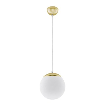 Hängeleuchte mit Kabel TOYA 1x E27/60W/230V Ø 20 cm Weiß/Gold