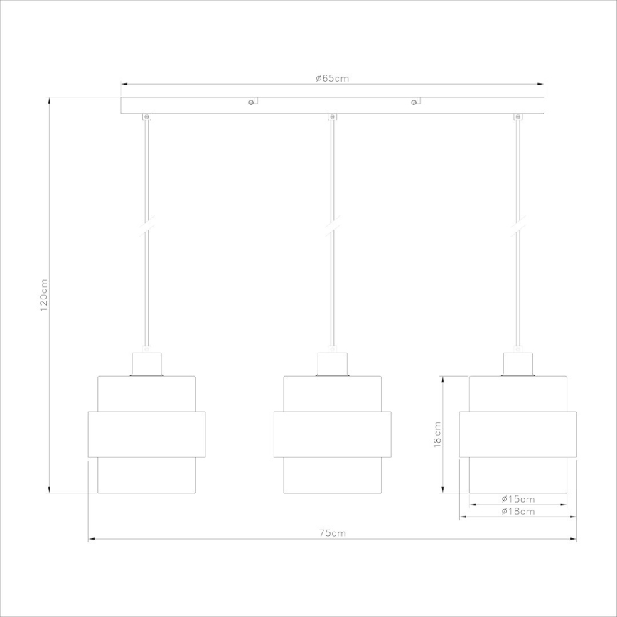 Hängeleuchte mit Kabel VALENTINO 3xE27/15W/230V beige/klar