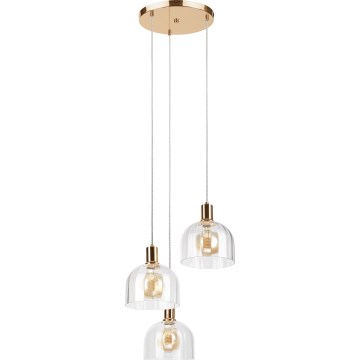 Hängeleuchte mit Kabel VIVE 3xE27/15W/230V goldfarben