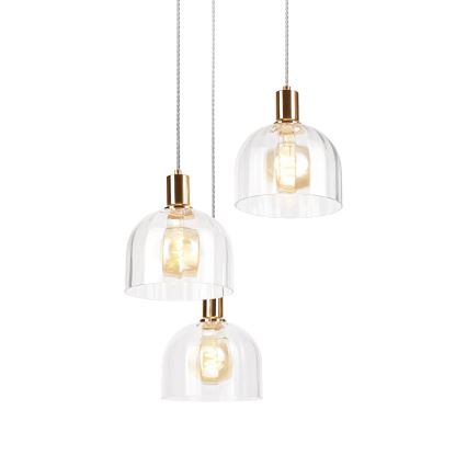 Hängeleuchte mit Kabel VIVE 3xE27/15W/230V goldfarben