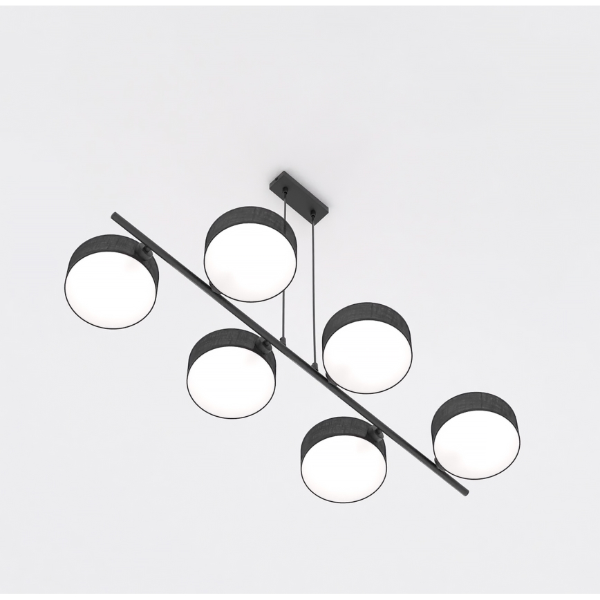 Hängeleuchte mit Kabelaufhängung DRUMZ 6xE14/10W/230V schwarz