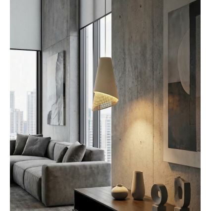 Hängeleuchte mit Kabelaufhängung MODA 1xE27/15W/230V beige/Rattan