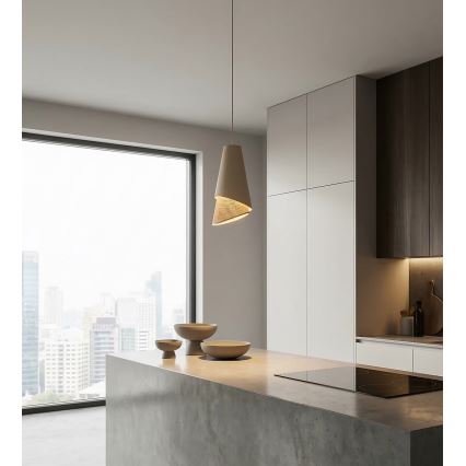 Hängeleuchte mit Kabelaufhängung MODA 1xE27/15W/230V beige/Rattan