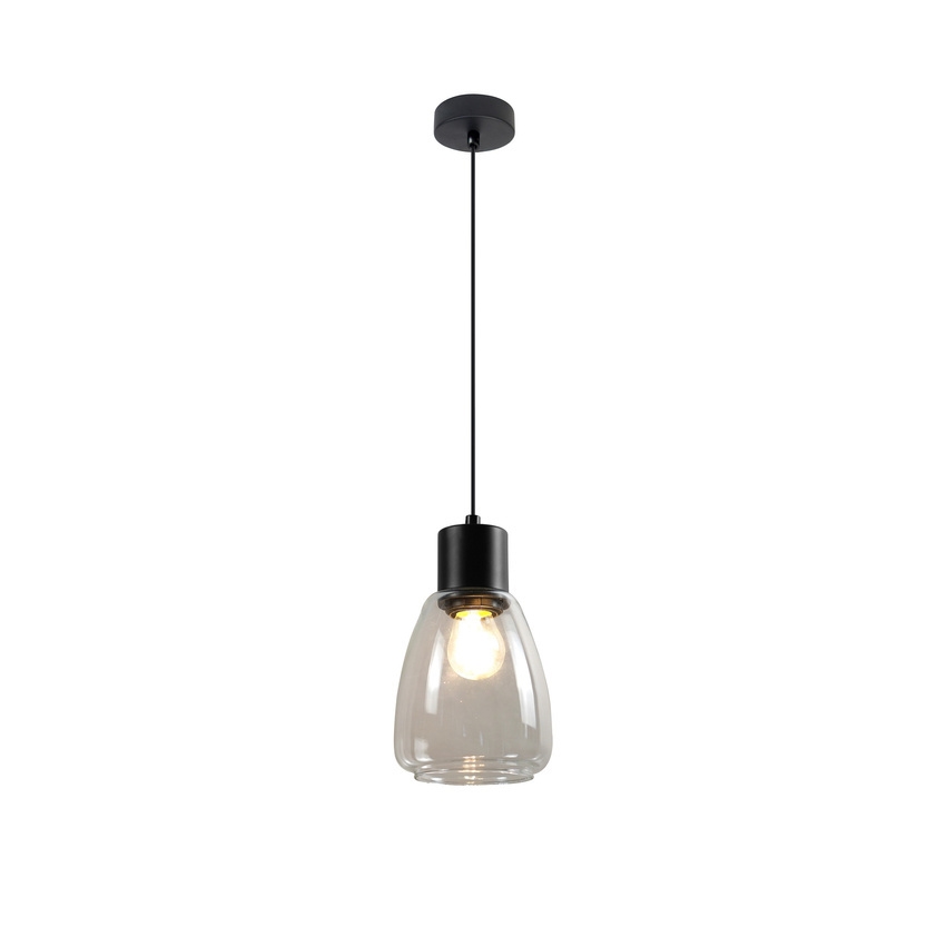 Hängeleuchte MOLDO 1xE27/40W/230V schwarz/klar