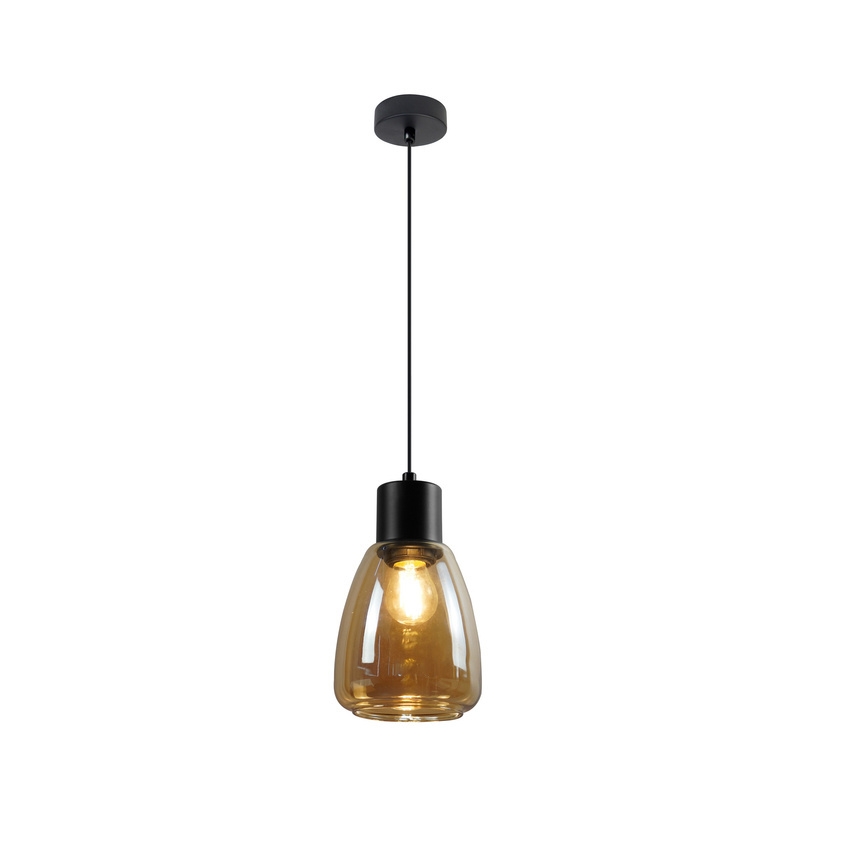 Hängeleuchte MOLDO 1xE27/40W/230V schwarz/rauchig beige