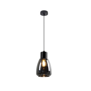 Hängeleuchte MOLDO 1xE27/40W/230V schwarz/rauchig schwarz