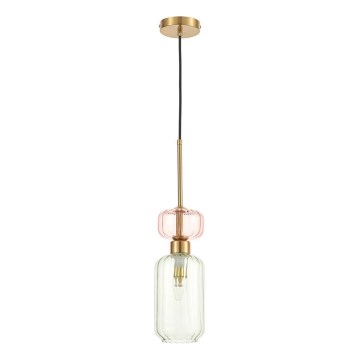 Hängeleuchte MOLLY 1xE14/40W/230V d 12 cm golden/grün/rosa