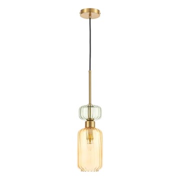 Hängeleuchte MOLLY 1xE14/40W/230V d 12 cm golden/orange/grün