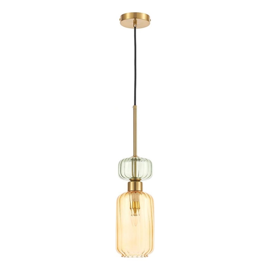 Hängeleuchte MOLLY 1xE14/40W/230V d 12 cm golden/orange/grün