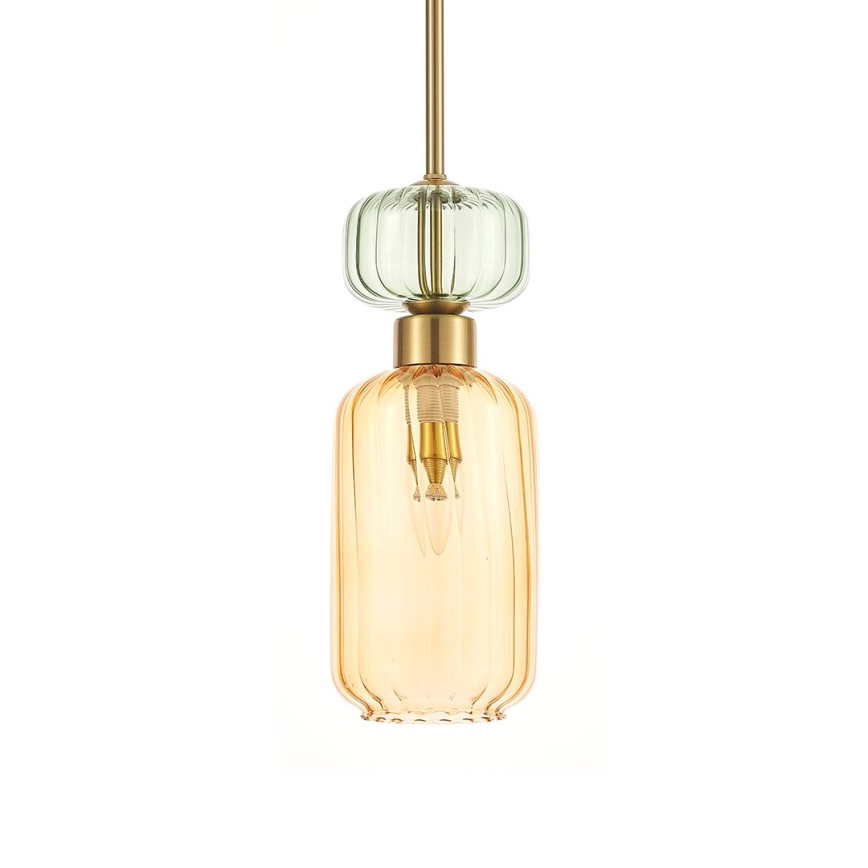 Hängeleuchte MOLLY 1xE14/40W/230V d 12 cm golden/orange/grün