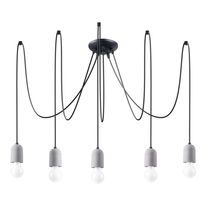 Hängeleuchte NESO 5xE27/15W/230V Spinne Beton