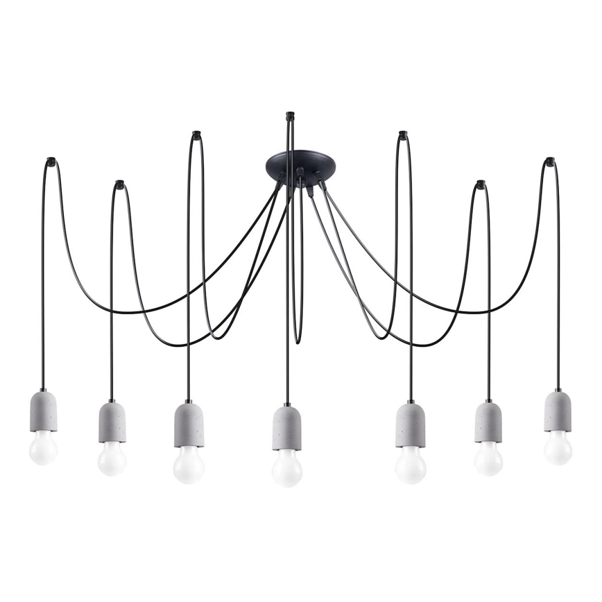 Hängeleuchte NESO 7xE27/15W/230V Spinne Beton