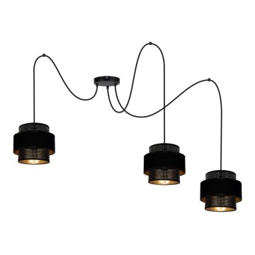 Hängeleuchte NESS 3xE27/60W/230V Spinne schwarz