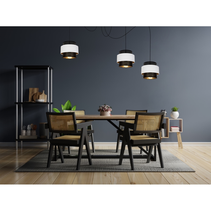 Hängeleuchte NESS 3xE27/60W/230V Spinne schwarz/weiß