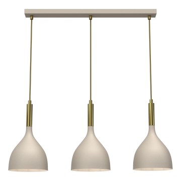 Hängeleuchte NOAK 3xE27/15W/230V beige/golden
