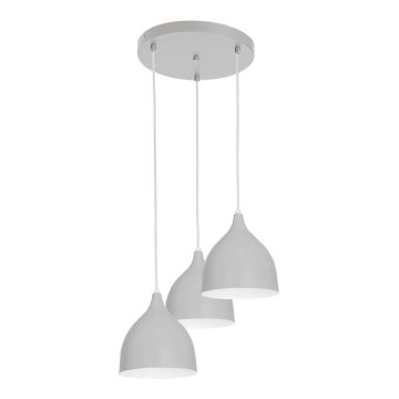 Hängeleuchte NOAK 3xE27/15W/230V grau