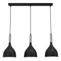 Hängeleuchte NOAK 3xE27/15W/230V schwarz/glänzendes Chrom