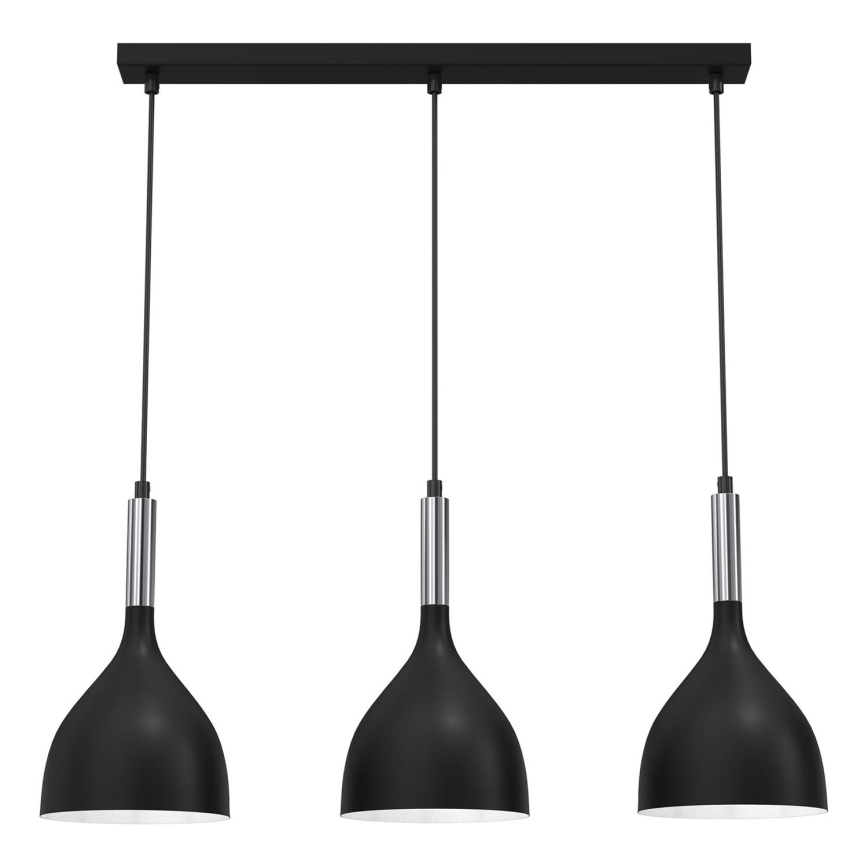 Hängeleuchte NOAK 3xE27/15W/230V schwarz/glänzendes Chrom