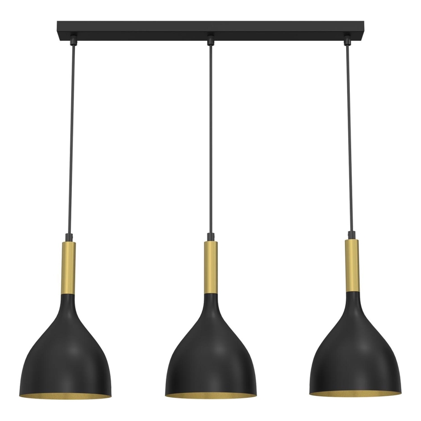 Hängeleuchte NOAK 3xE27/15W/230V schwarz/golden