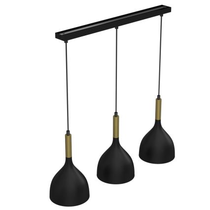 Hängeleuchte NOAK 3xE27/15W/230V schwarz/golden