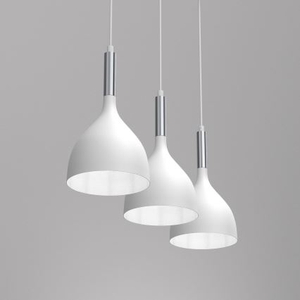 Hängeleuchte NOAK 3xE27/15W/230V weiß/glänzendes Chrom