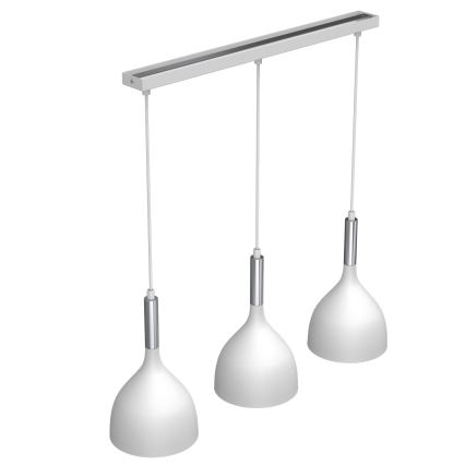 Hängeleuchte NOAK 3xE27/15W/230V weiß/glänzendes Chrom