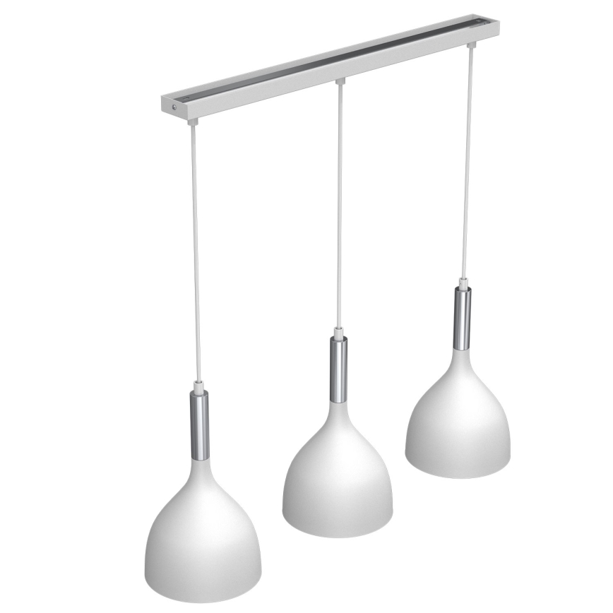 Hängeleuchte NOAK 3xE27/15W/230V weiß/glänzendes Chrom