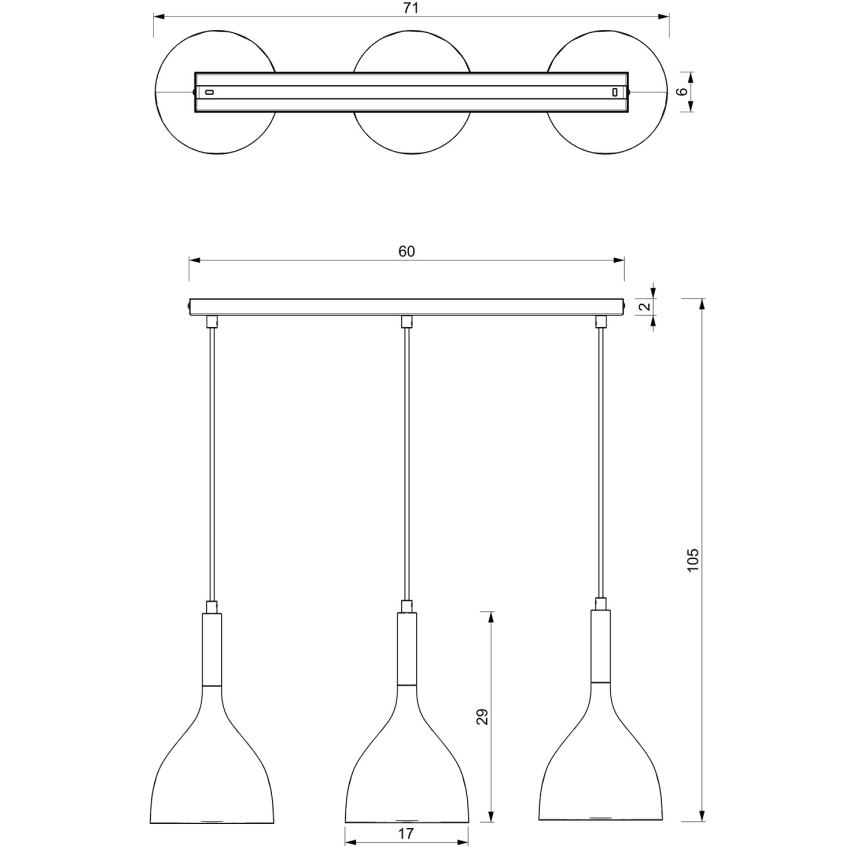 Hängeleuchte NOAK 3xE27/15W/230V weiß/glänzendes Chrom