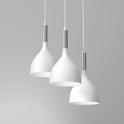 Hängeleuchte NOAK 3xE27/15W/230V weiß/glänzendes Chrom