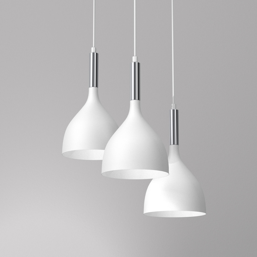 Hängeleuchte NOAK 3xE27/15W/230V weiß/glänzendes Chrom