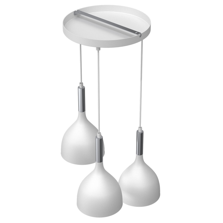 Hängeleuchte NOAK 3xE27/15W/230V weiß/glänzendes Chrom