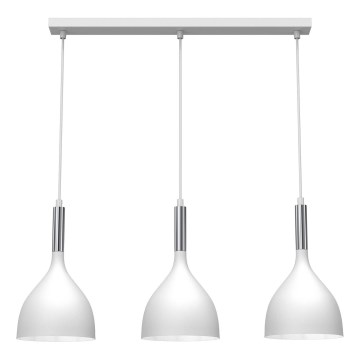 Hängeleuchte NOAK 3xE27/15W/230V weiß/glänzendes Chrom
