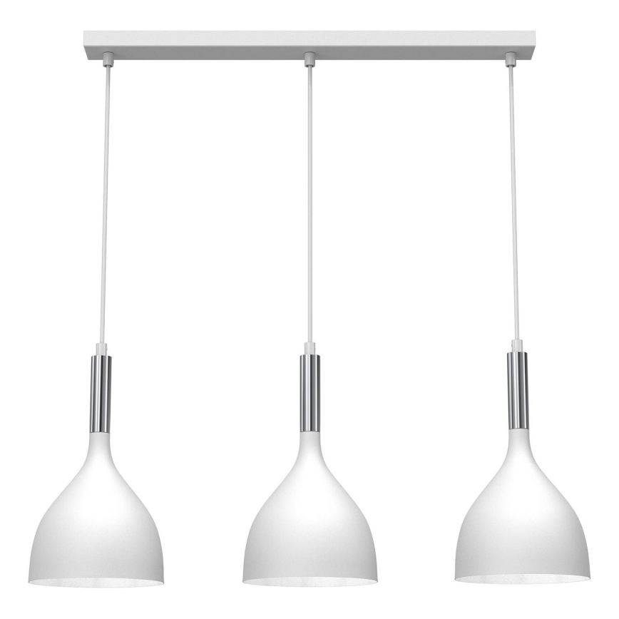 Hängeleuchte NOAK 3xE27/15W/230V weiß/glänzendes Chrom