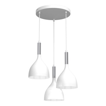 Hängeleuchte NOAK 3xE27/15W/230V weiß/glänzendes Chrom