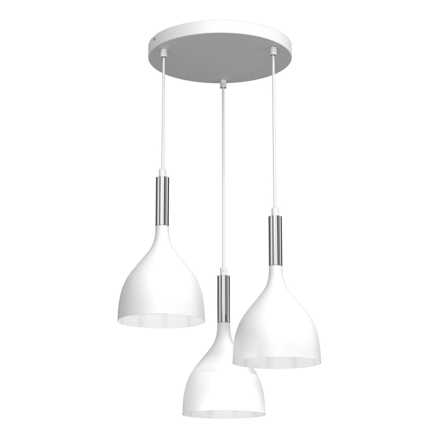 Hängeleuchte NOAK 3xE27/15W/230V weiß/glänzendes Chrom