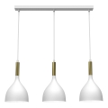Hängeleuchte NOAK 3xE27/15W/230V weiß/golden