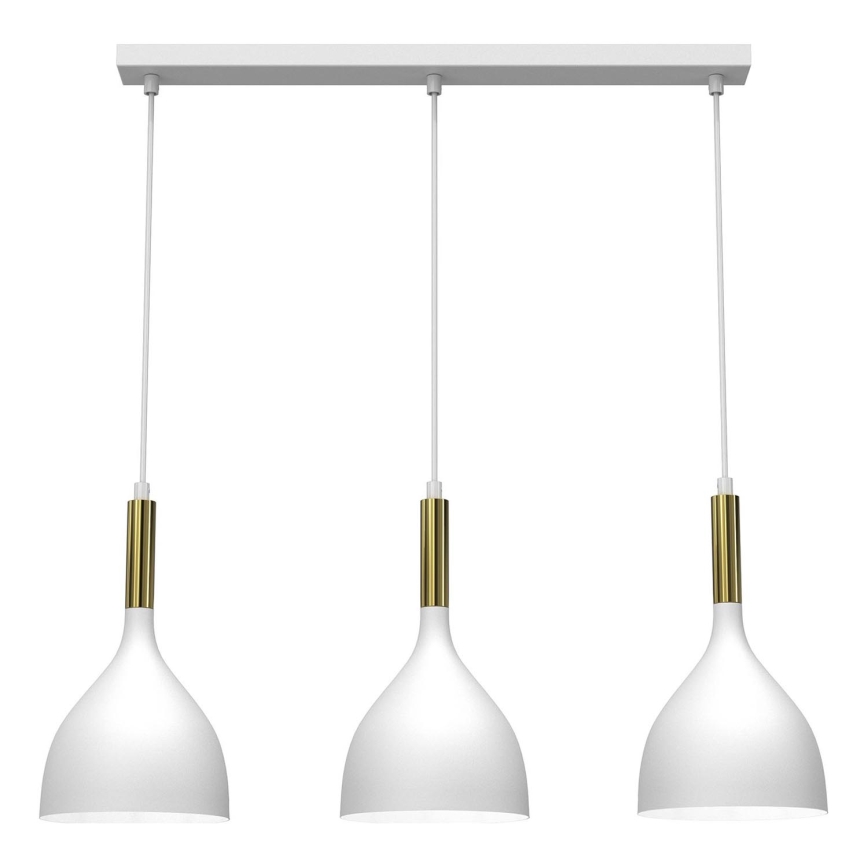 Hängeleuchte NOAK 3xE27/15W/230V weiß/golden