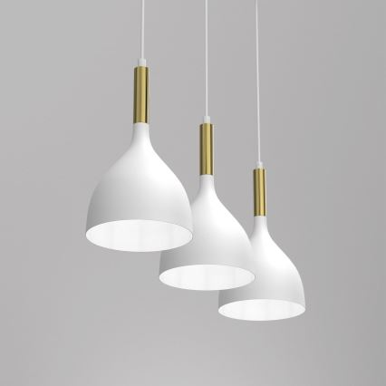 Hängeleuchte NOAK 3xE27/15W/230V weiß/golden