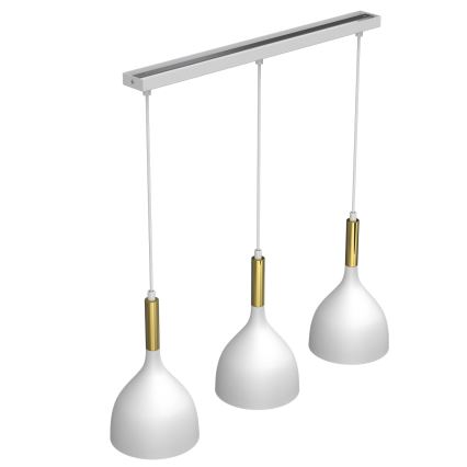 Hängeleuchte NOAK 3xE27/15W/230V weiß/golden