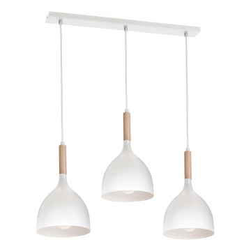 Hängeleuchte NOAK WOOD 3xE27/15W/230V weiß/Buche