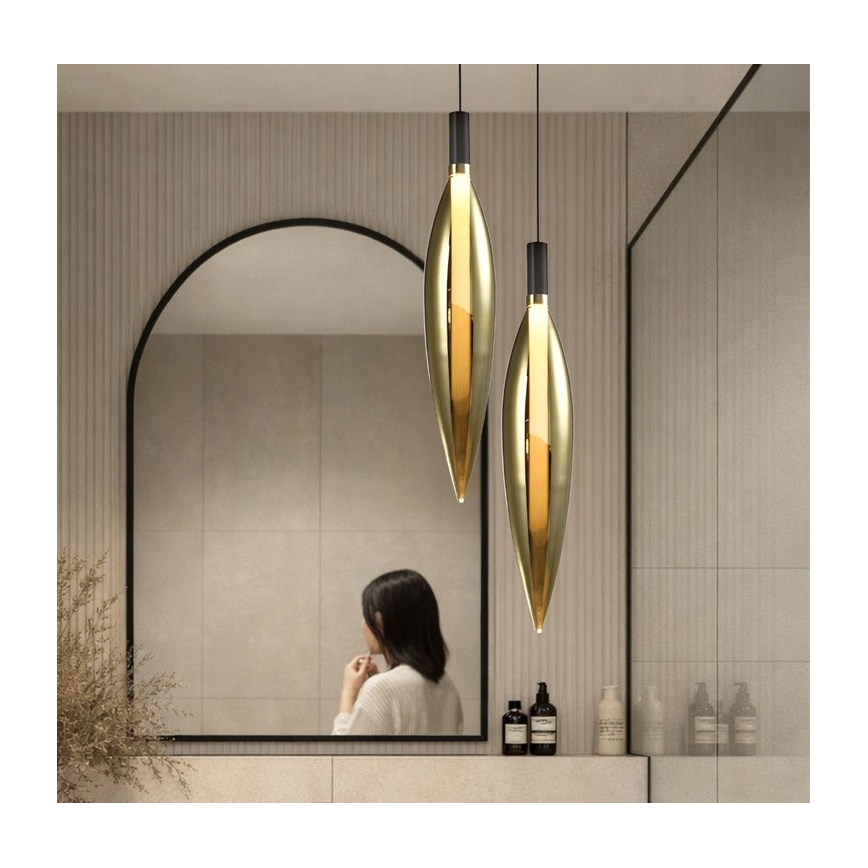 Hängeleuchte NORDIC an Kabel 1xG9/5W/230V schwarz/gold