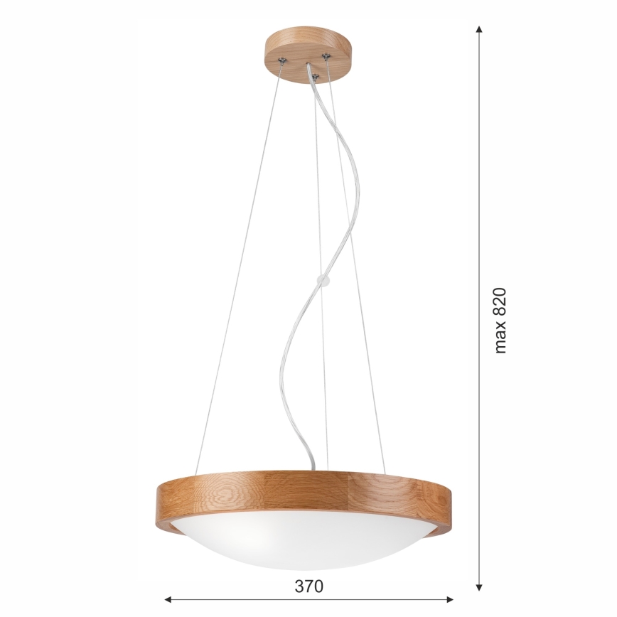 Hängeleuchte OAK SLIM 2xE27/60W/230V ø 37 cm Eiche