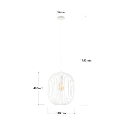 Hängeleuchte OVELLA 1xE27/15W/230V Ø 34 cm cremefarben
