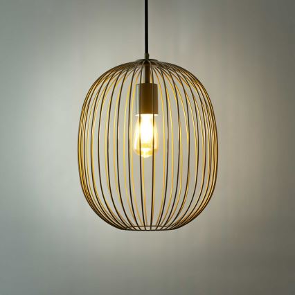 Hängeleuchte OVELLA an Kabel, 1xE27/15W/230V, Ø 34 cm, beige
