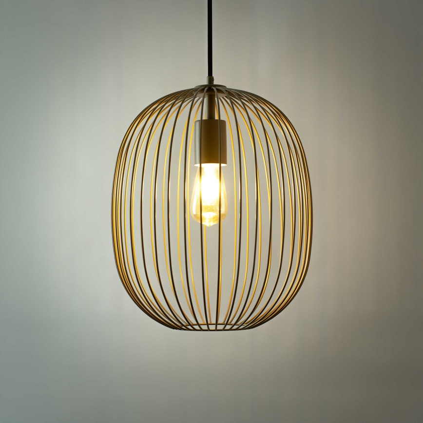 Hängeleuchte OVELLA an Kabel, 1xE27/15W/230V, Ø 34 cm, beige
